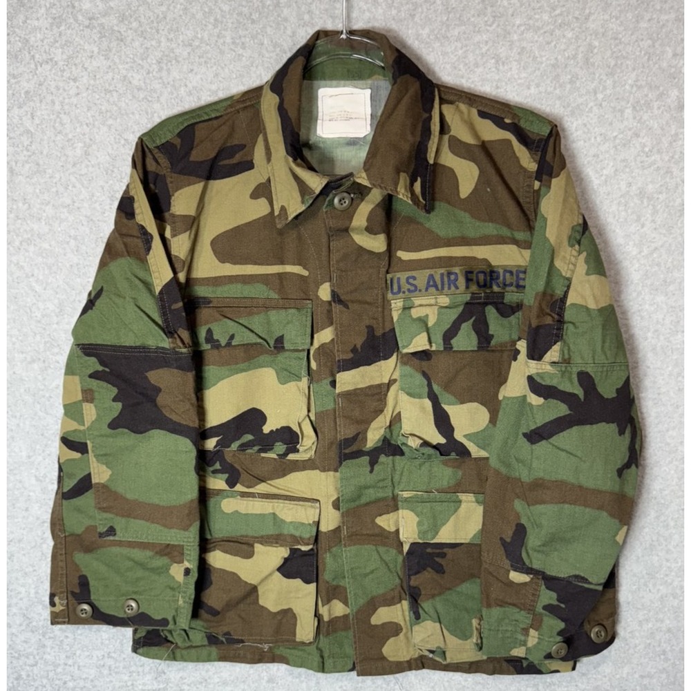 Vintage US Air Force‎ Jacket Mens Small BDU Camo Woodland Military Coat 90s